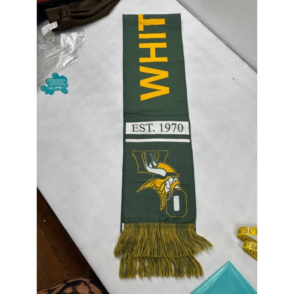 White Oak‎ Vikings Scarf Green Gold High School Football Spirit Fan Traditions